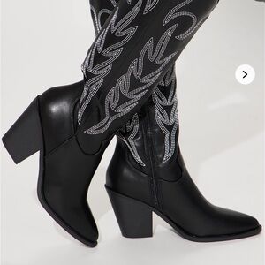 Fashion Nova Black Heeled Boots